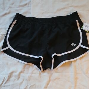 Sleek Black and White Women's Athletic Shorts
